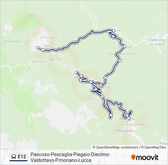 E12 Bus Line Map