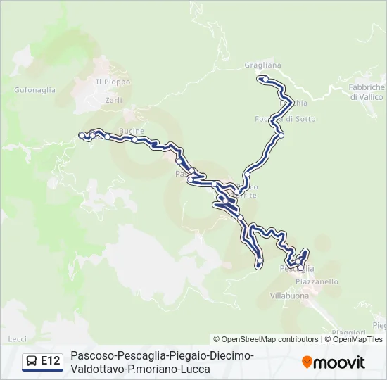 E12 Bus Line Map