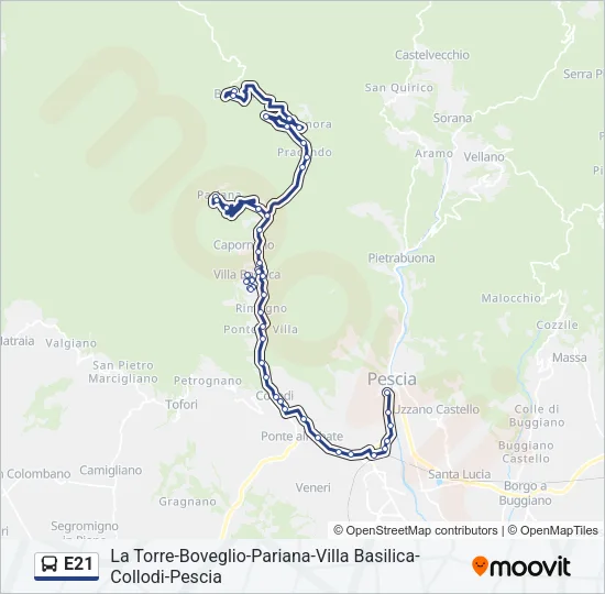 E21 Bus Line Map