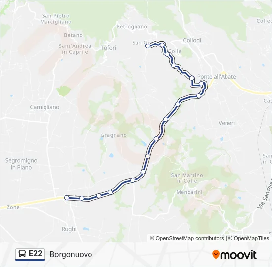 E22 Bus Line Map