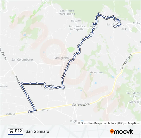 E22 Bus Line Map