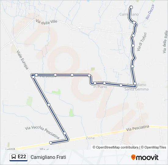 E22 Bus Line Map
