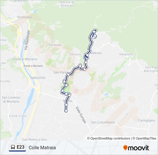 E23 Bus Line Map