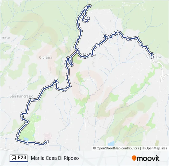 E23 Bus Line Map
