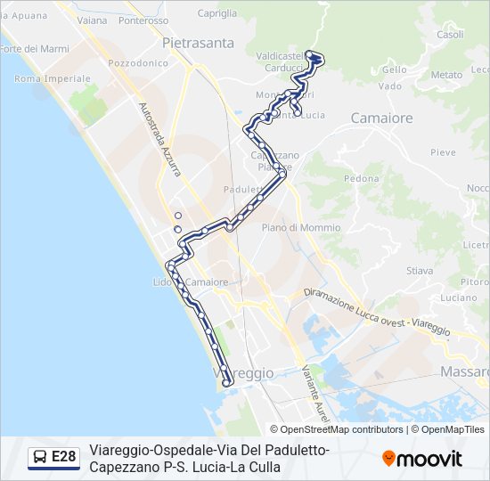 E28 Bus Line Map