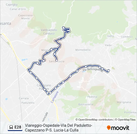 E28 Bus Line Map