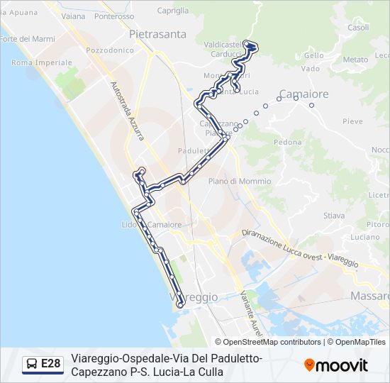 E28 Bus Line Map