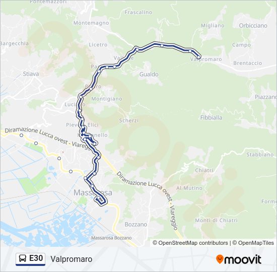 E30 Bus Line Map