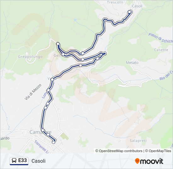 E33 Bus Line Map