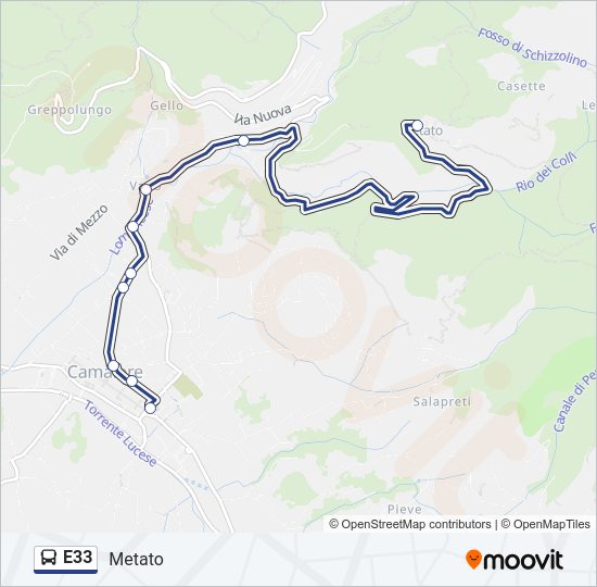 E33 Bus Line Map