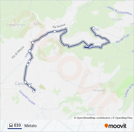 E33 Bus Line Map