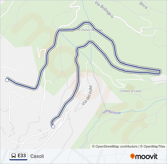E33 Bus Line Map
