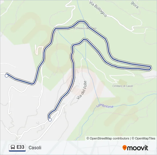 E33 Bus Line Map