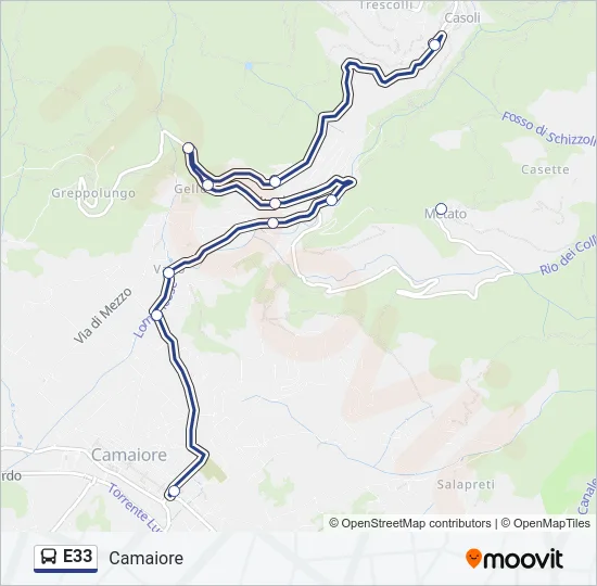 E33 Bus Line Map