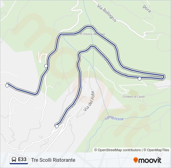 E33 Bus Line Map