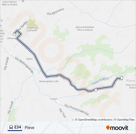 E34 Bus Line Map