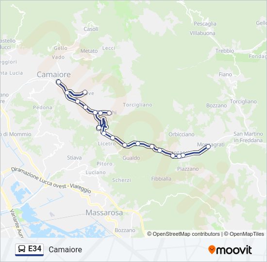 E34 Bus Line Map