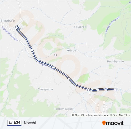 E34 Bus Line Map