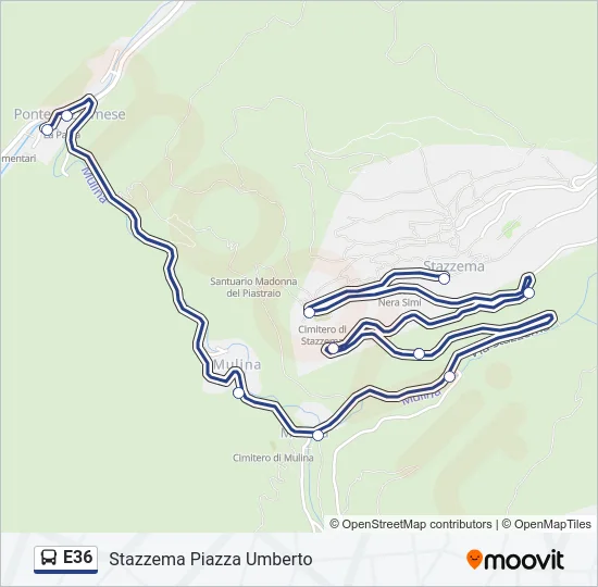 E36 Bus Line Map
