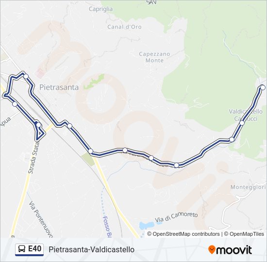 E40 Bus Line Map