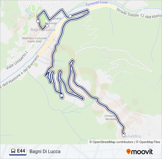 E44 Bus Line Map