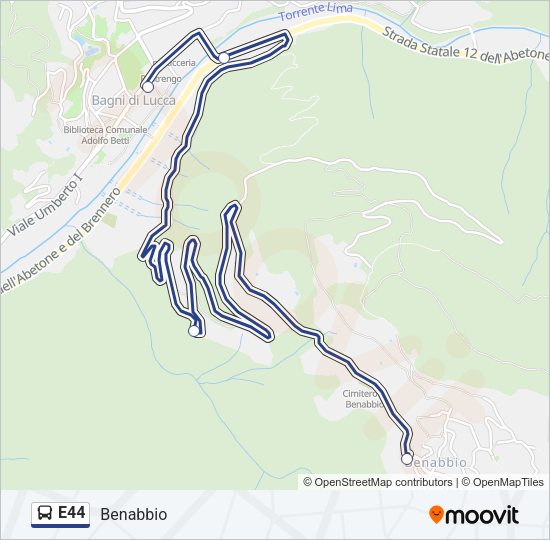 E44 Bus Line Map