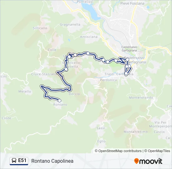 E51 Bus Line Map