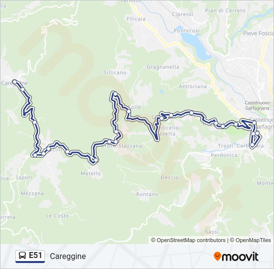 E51 Bus Line Map
