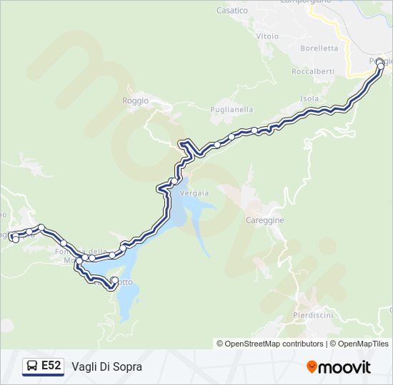 E52 Bus Line Map