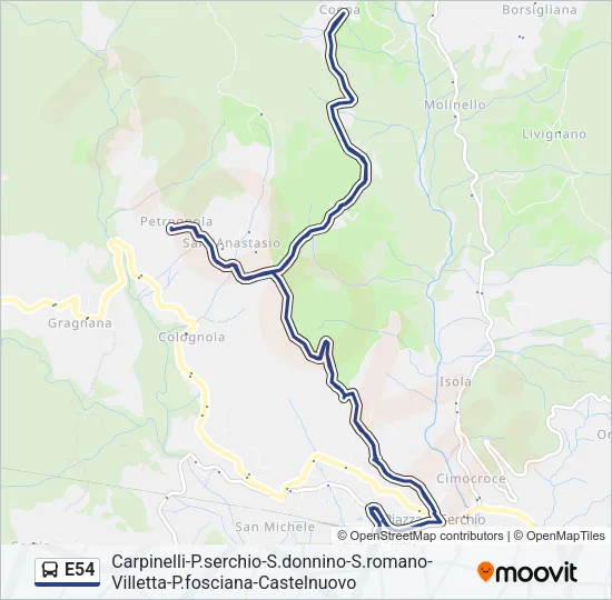 Percorso linea  E54