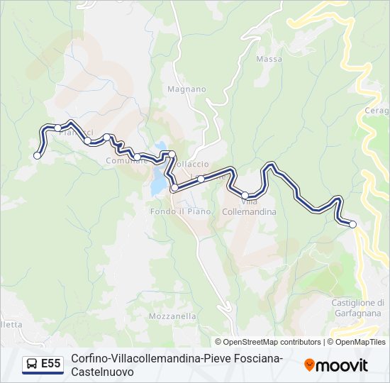 E55 Bus Line Map