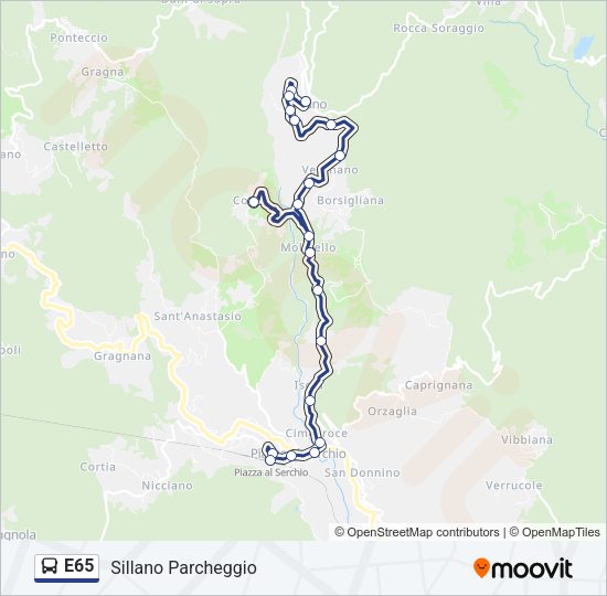 E65 Bus Line Map