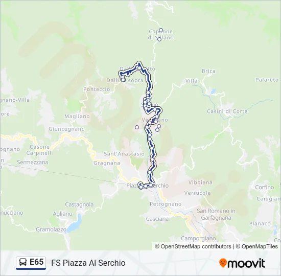 E65 Bus Line Map