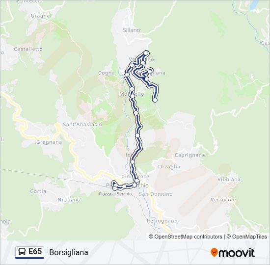 E65 Bus Line Map