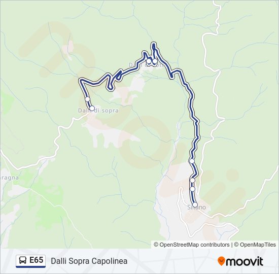 E65 Bus Line Map