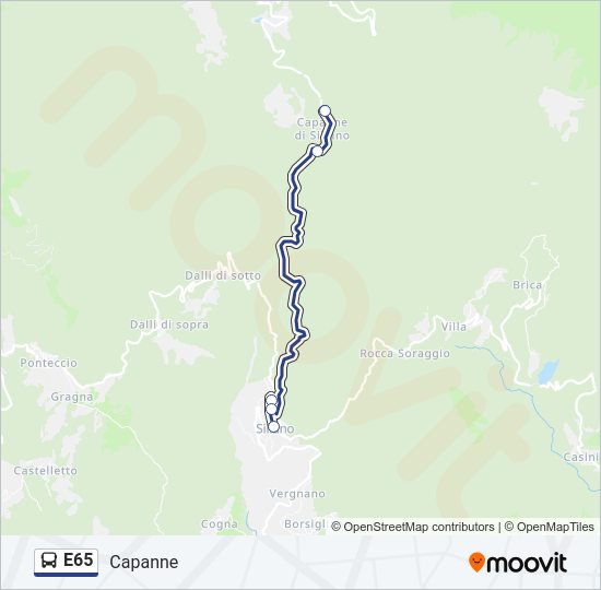 E65 Bus Line Map