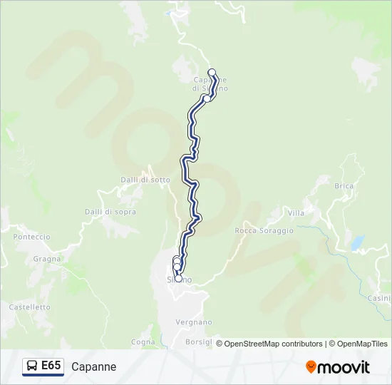 E65 Bus Line Map