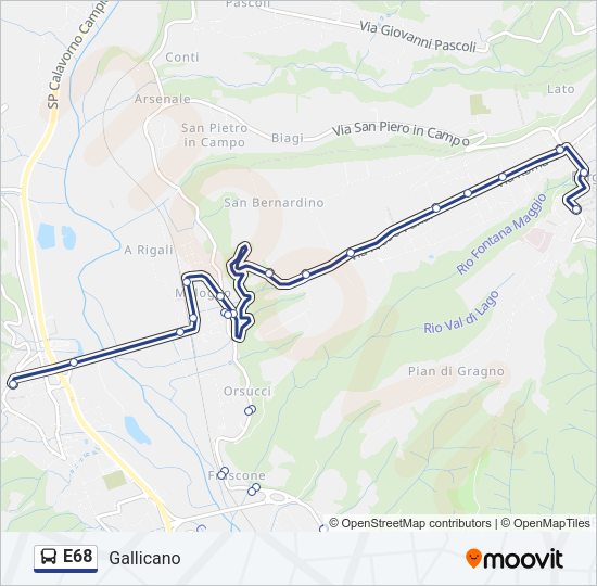 E68 Bus Line Map