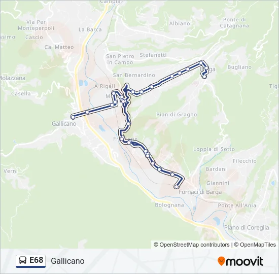 E68 Bus Line Map