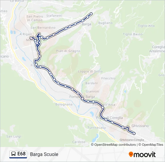 E68 Bus Line Map