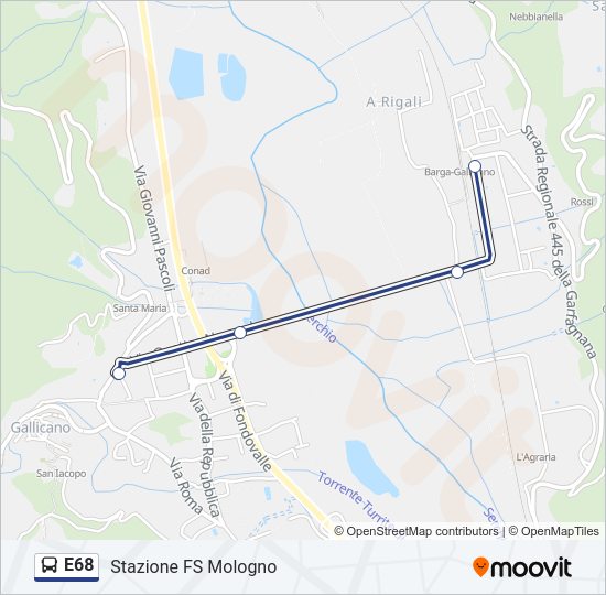 E68 Bus Line Map
