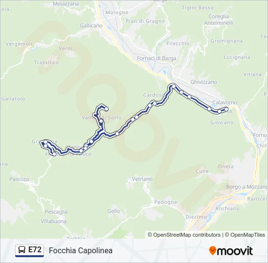 E72 Bus Line Map