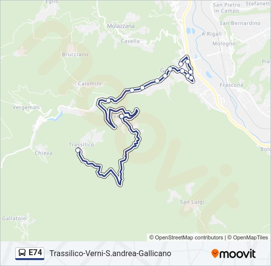 E74 Bus Line Map