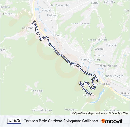 E75 Bus Line Map
