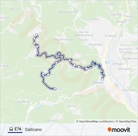 E76 Bus Line Map