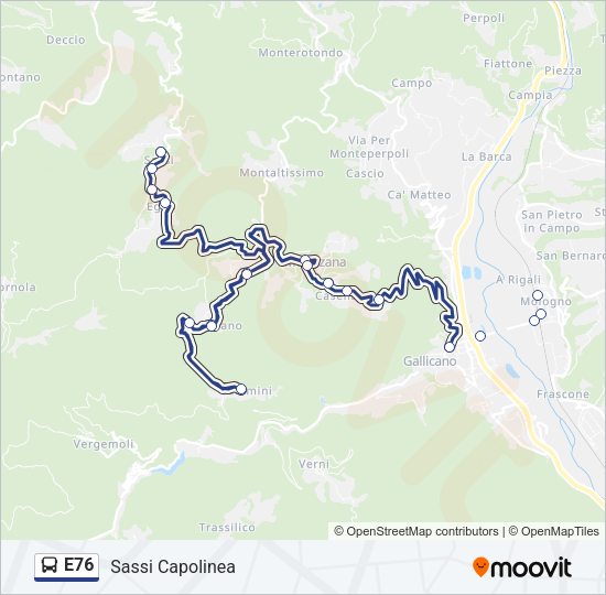 E76 Bus Line Map