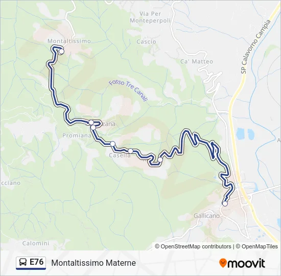 E76 Bus Line Map