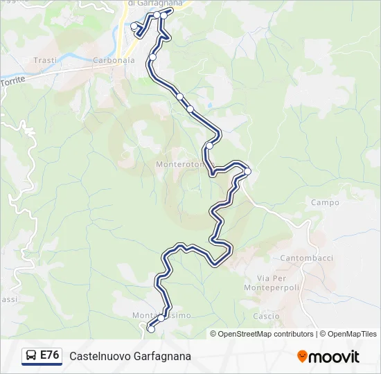 E76 Bus Line Map