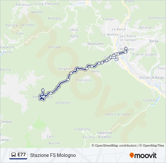E77 Bus Line Map