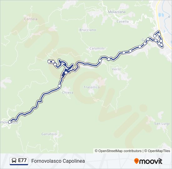 E77 Bus Line Map
